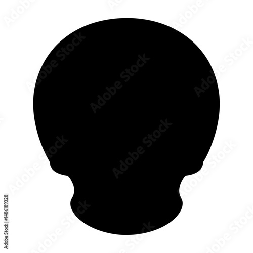 Simple black skull silhouette against a white background for Halloween design
