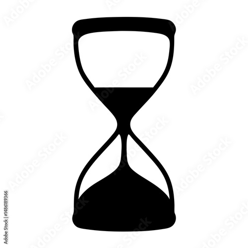 Black and white image of a sand timer with time running down