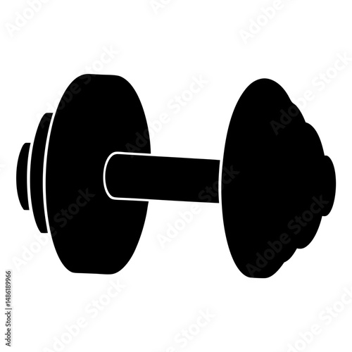Silhouette of a dumbbell for weightlifting on a white background illustration