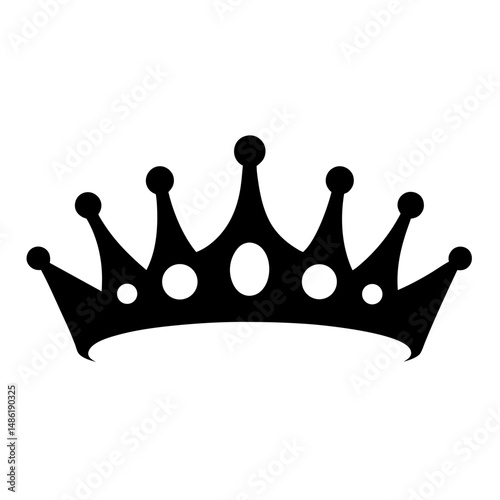 Elegant silhouette of a royal crown with spherical gemstone accents design