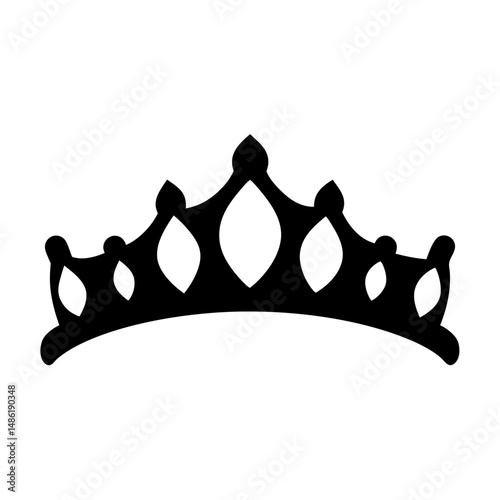 Elegant silhouette of a royal crown with spherical gemstone accents design