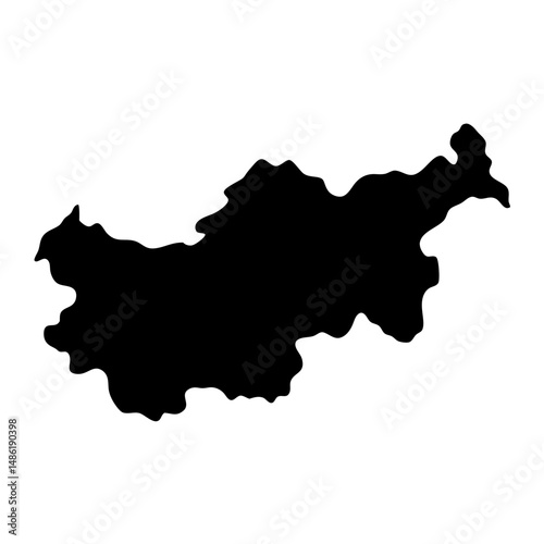 Detailed silhouette map of Slovenia isolated on a white background plain photo