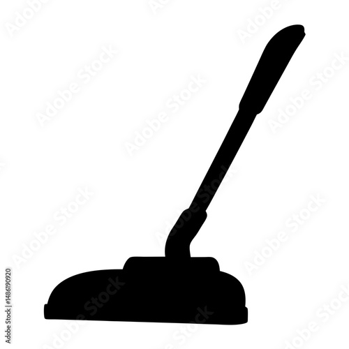 Black silhouette of a vacuum cleaner, isolated on white background image