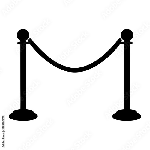 Illustration of a classic rope barrier used for VIP events and crowd control
