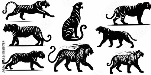Vector illustration of a tiger image, can be used for various design components