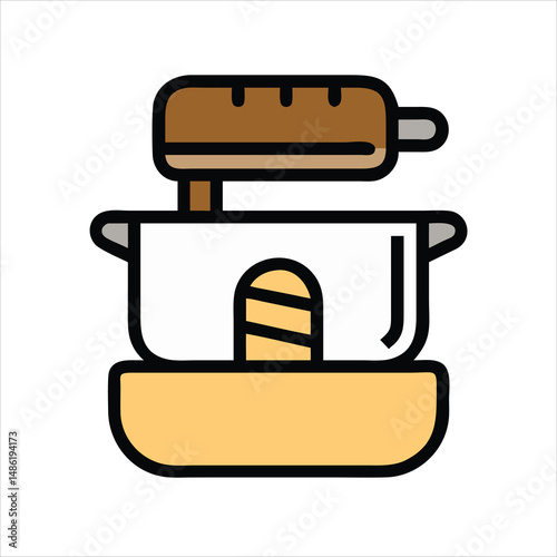vector illustration of a brown bread