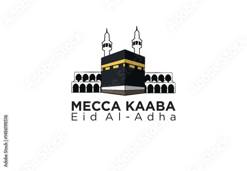 Makkah's Eid al-Adha: Where Millions Unite in Worship vektor ilustration
