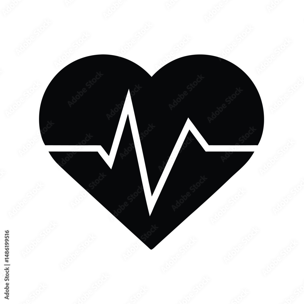 Heart and Heartbeat Line Medical and Cardiovascular Concept Illustration Heart and Heartbeat Line Medical and Cardiovascular Concept Illustration
