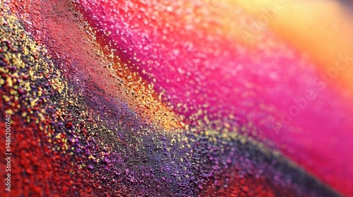 Contemporary abstract design with vibrant colors and grainy texture creating visual depth.