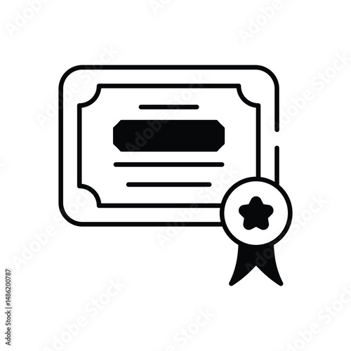 Certificate  icon vector stock illustration