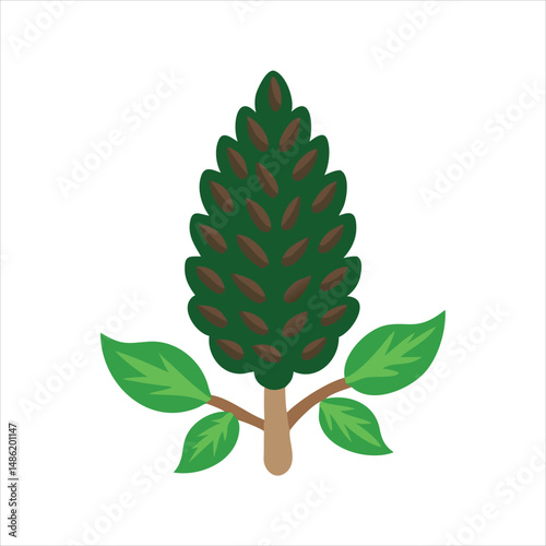 green leaf isolated on white background