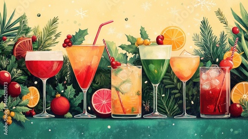 Festive holiday cocktails photo