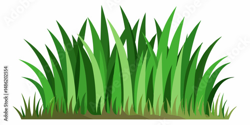 Vibrant Green Grass Patch Illustration for Design