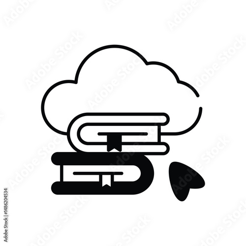 Cloud Library icon vector stock illustration