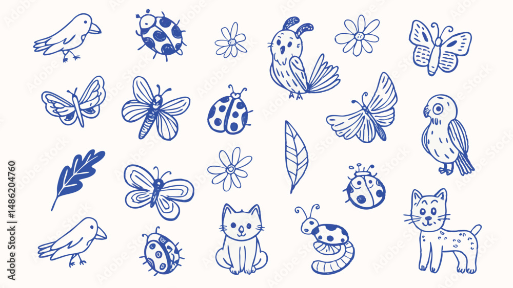 Hand Drawn Animal Elements A Collection of Nature Scene Illustrations for Design Projects Hand Drawn Animal Elements A Collection of Nature Scene Illustrations for Design Projects
