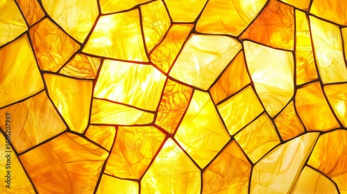 Aerial perspective showcasing a vibrant yellow stained glass window mosaic.