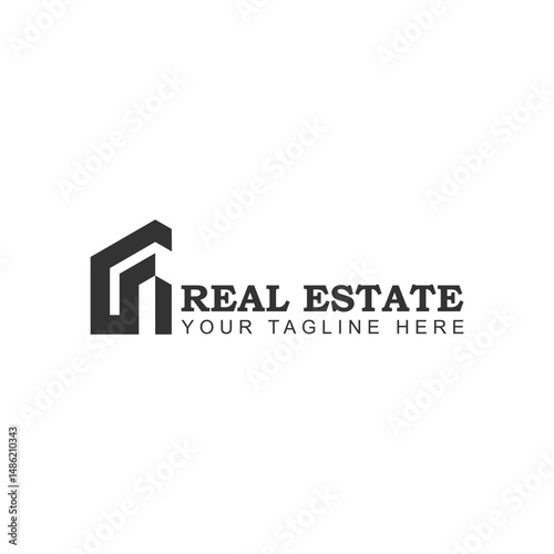 logo design for building development or real estate with creative illustration