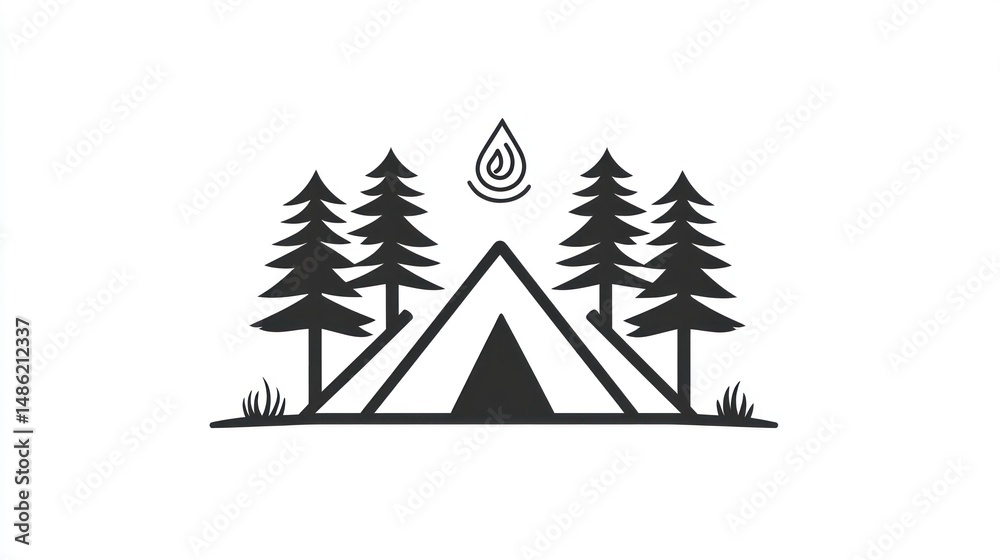 Obraz premium Camping scene in a forest