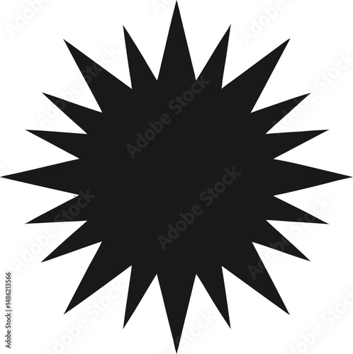 Starburst silhouette icon on white background 