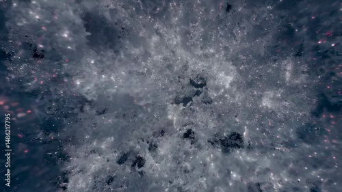 Mesmerizing crystal growth with shimmering sparkles in timelapse animation