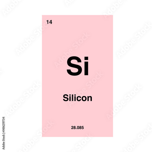 silicon periodic vector isolated on transparent background