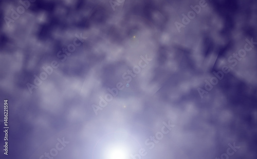 Blue sky with clouds and sunlight background.