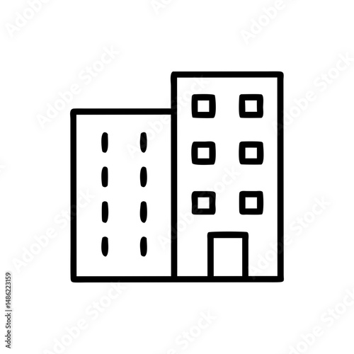 Apartment Building Icon Representing Residential Housing and Urban Living