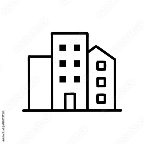 Apartment Building Icon Representing Residential Housing and Urban Living