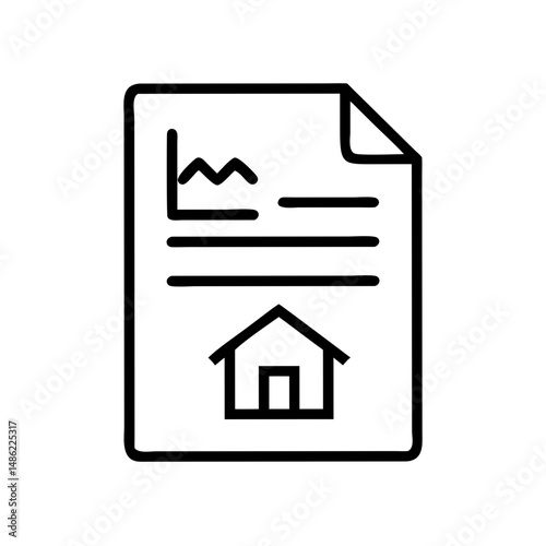 Document with House Icon Representing Property Ownership and Legal Documentation