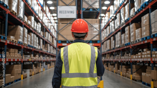 Warehouse Worker Supervising Inventory