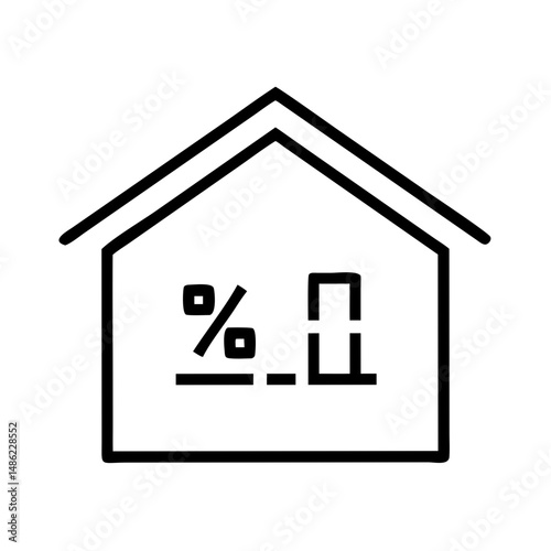 House with Floor Number Icon Representing Property Levels and Building Structure