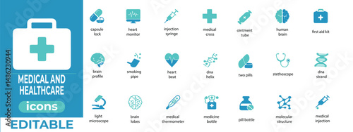 Premium editable medical healthcare vector icons for professionals. Clean, modern designs ideal for apps, presentations, and branding.
