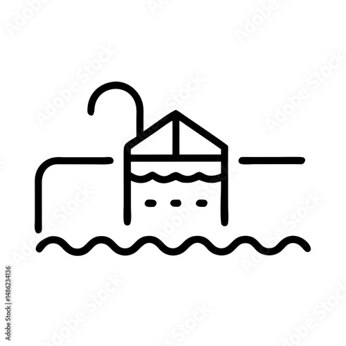Swimming Pool Icon Representing Property Amenity and Recreational Facility