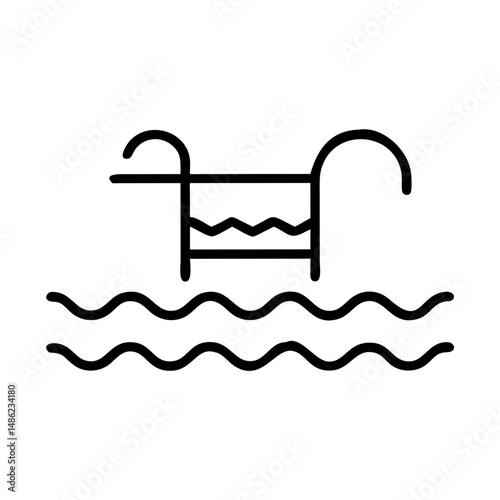 Swimming Pool Icon Representing Property Amenity and Recreational Facility