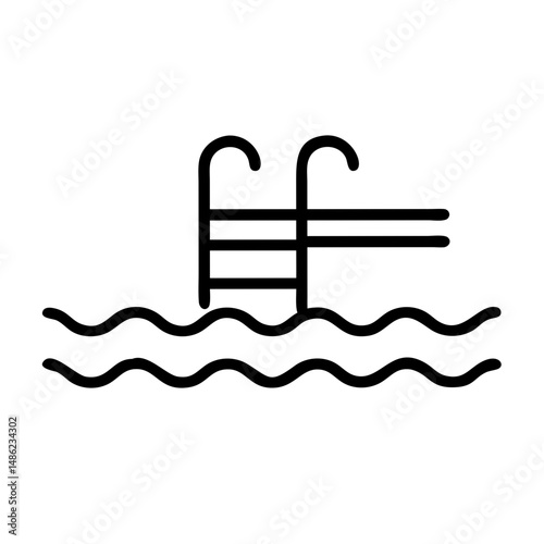 Swimming Pool Icon Representing Property Amenity and Recreational Facility