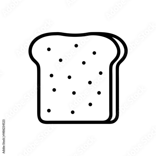 Toasted Bread Slice Icon Representing Breakfast and Baked Food