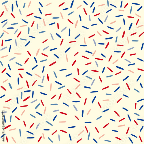 seamless pattern with sprinkles in the national colors of the American flag
