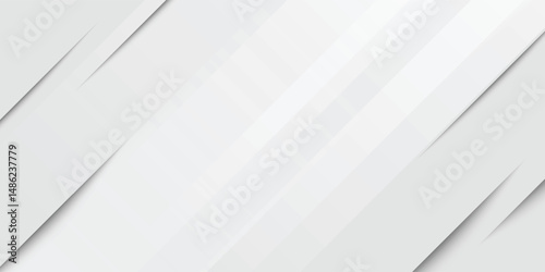 3D white geometric abstract background overlap layer on bright space with rounded rhomb effect  modern