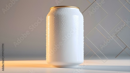Blank White Aluminum Can: Product Mockup, Beverage, and Customizable Design Template