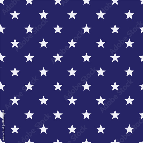 Happy independence texture. Patriotic White Blue Stars Vector Patterns