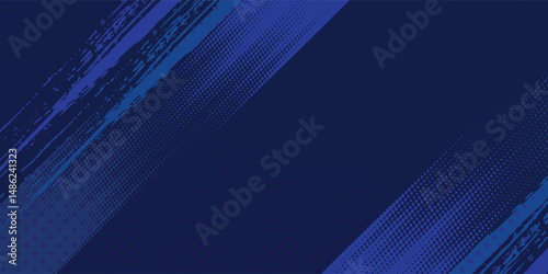 halftone dots blue color pattern gradient grunge texture background. Dot pop art comic sport style v sport arts