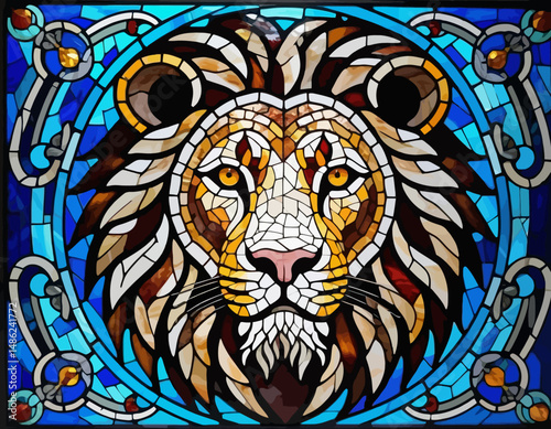 Stained-Glass-Lion-Art-Colorful-Mosaic-Lion-Window-Panel-Intricate-Design-with-Rich-Hues-Unique-Art-Piece-Handcrafted-Home-Decor-Animal-Art-Lion-Lovers