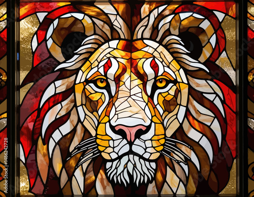 Stunning-Lion-Stained-Glass-Art-Vibrant-Colors-Detailed-Design-Unique-Animal-Artwork-Home-Decor-Lion-Lovers-Gift-Handcrafted-Stained-Glass-Window-Panel-Majestic-Lion-Image