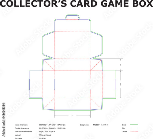 Collectors Card Game Box Design Template Dimensions Packaging