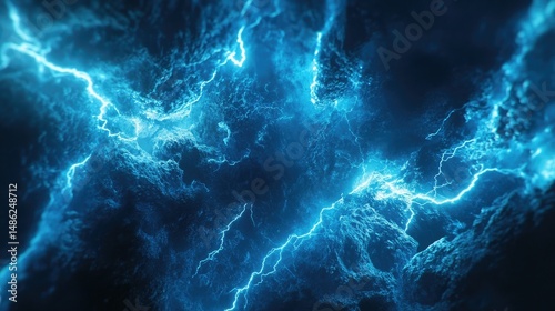 Three glowing blue electric frames are positioned side by side against a dark background.