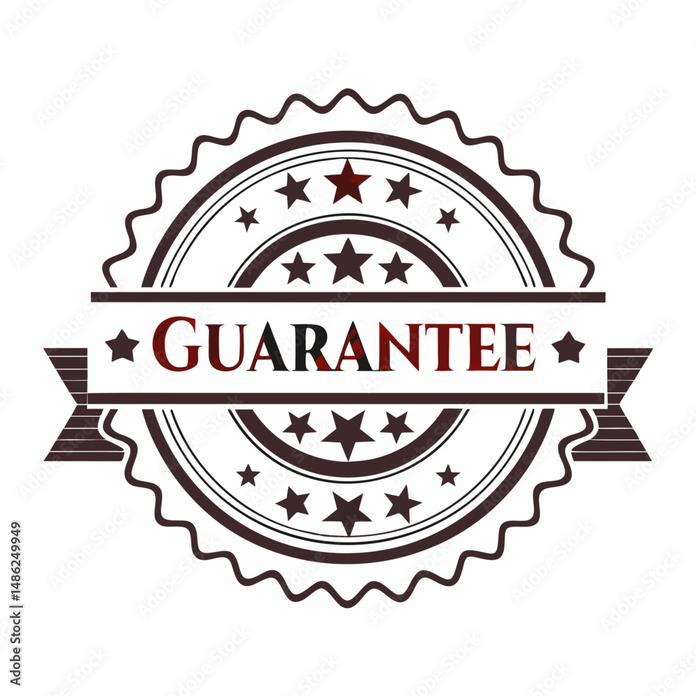 Fototapeta premium Guarantee badge with stars vector illustration