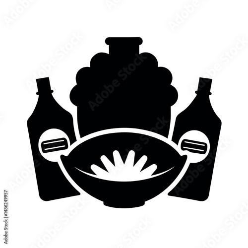 Foto Classic Barilla Pasta Sauce Black Vector Silhouette