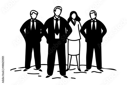 Business Team Silhouettes Set Professional Corporate People Icons Collection 