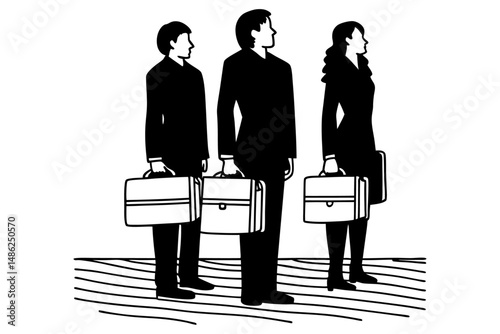 Business Team Silhouettes Set Professional Corporate People Icons Collection 
