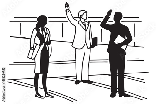 Business Team Silhouettes Set Professional Corporate People Icons Collection 